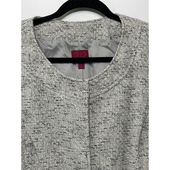 212 Collection Career Swing Blazer Jacket Tweed Gray Sz L Office Siren Academia - Picture 2 of 11